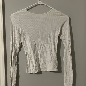 White long sleeve cross cross back
